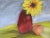 English Late 20th Century Impressionist Sunflower & Peach Still Life Painting For Sale - Image 3 of 3
