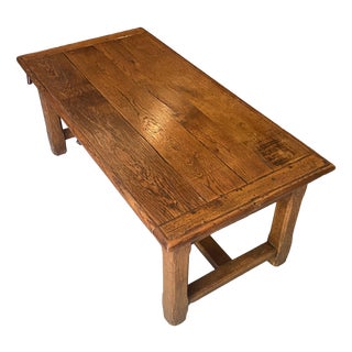 Vintage Rustic Farmhouse Coffee Table in Oak, 1950 For Sale