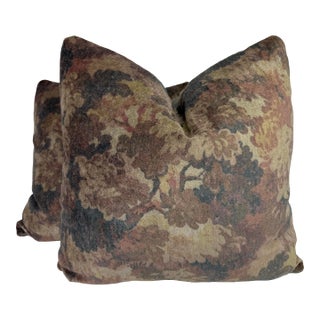King Cotton "Aubusson" in Cameo Mohair Velvet 22" Pillows-a Pair For Sale