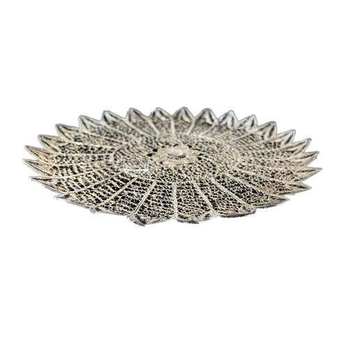 Art Nouveau Vintage Silver Filigree Trivet For Sale - Image 3 of 5