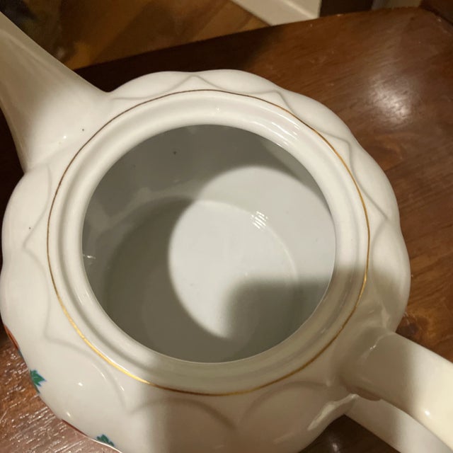 White Laura Ashley 1970s Vintage English Tea Pot Floral on White Ceramic For Sale - Image 8 of 12