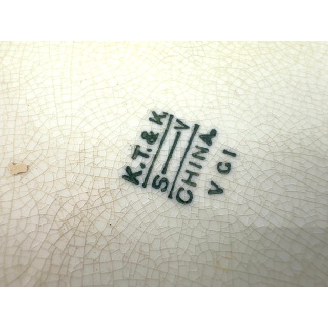 Antique Knowles, Taylor & Knowles Floral Oval Platter With Crazing For Sale - Image 10 of 10