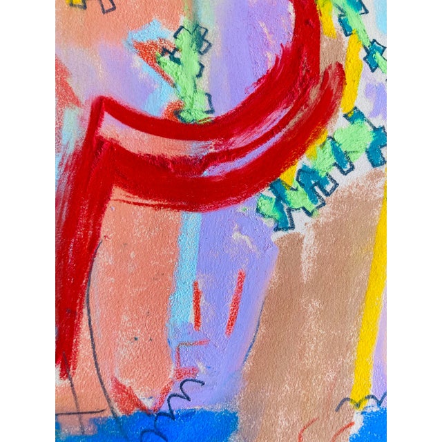 Abstract Contemporary Abstract Pastel Drawing on Paper by Erik Sulander For Sale - Image 3 of 4