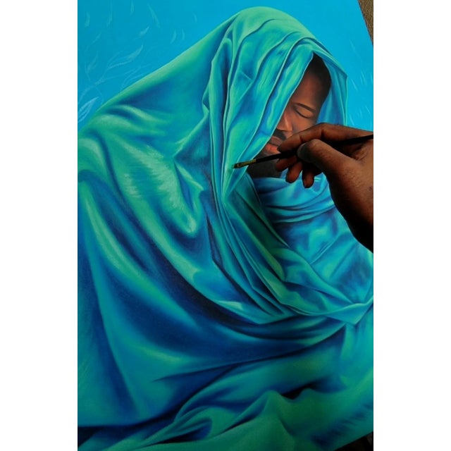 "Sanctuary Iii", Oil on Canvas Painting by Franklin Igwenagu For Sale - Image 4 of 5