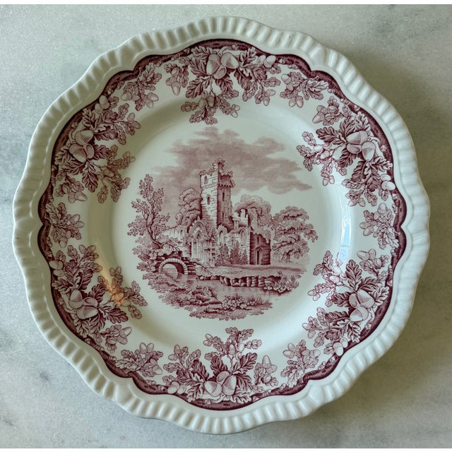 Set of 6 Vintage Red and White Spode Archive Collection Plates For Sale - Image 14 of 16