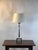 Mid 20th Century Tall Patinated Wrought Iron Table Lamp With Custom Parchment Shade For Sale - Image 4 of 9