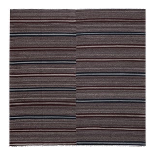 Striped Turkish Kilim Rug 9'4'' X 9'6'' For Sale
