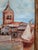 Textile Italian Venetian Fisherman Village Seaside Painting Signed For Sale - Image 7 of 13