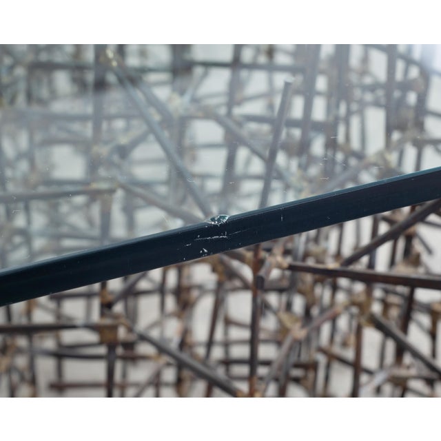 Marc Weinstein Attributed Brutalist Welded Nails Cocktail Table For Sale - Image 15 of 18