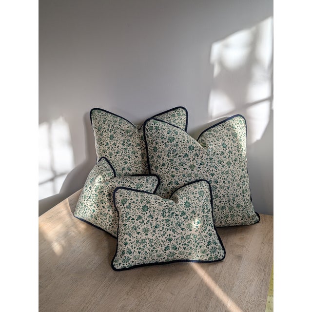 Custom Soane Britain Jasmine & Frangipani Pillows - 18" Pair and 11x14" Pair For Sale - Image 12 of 13