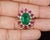 Late 20th Century Gia Certified 11.39Ct Zambian Emerald, Ruby & Diamond 18k Gold Cocktail Ring, Size 6 For Sale - Image 9 of 13