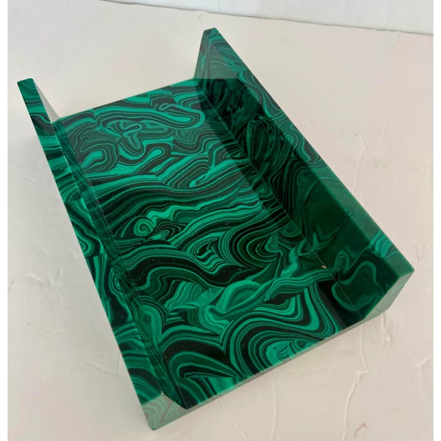 Faux Malachite Towel Holder For Sale In New York - Image 6 of 9