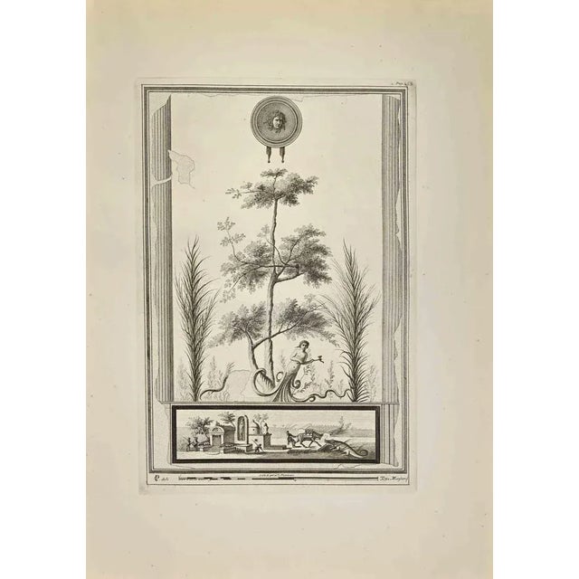 Medusa Head And Roman Garden from "Antiquities of Herculaneum" is an etching on paper realized by filippo Morghen in the...