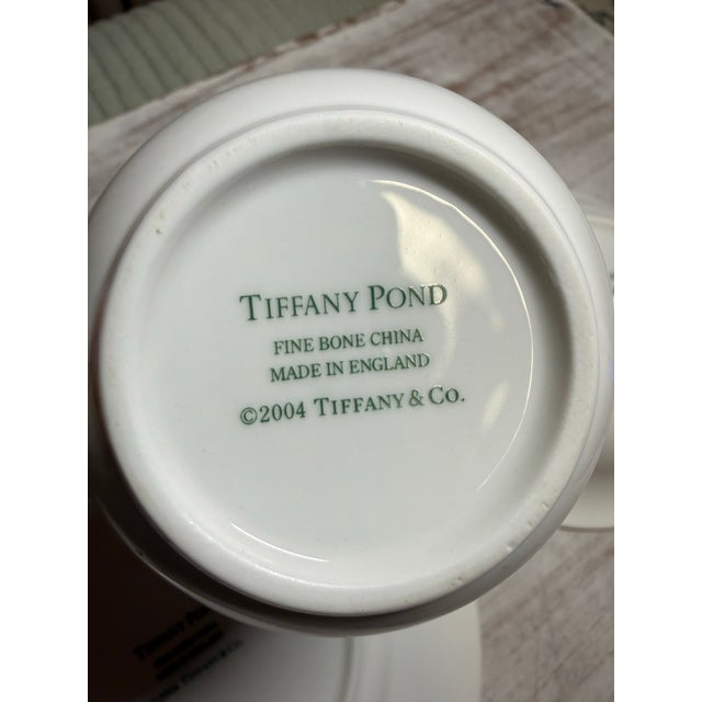 Tiffany & Co Bone China 3 Piece Child’s Dining Set “Pond” Pattern For Sale - Image 11 of 12