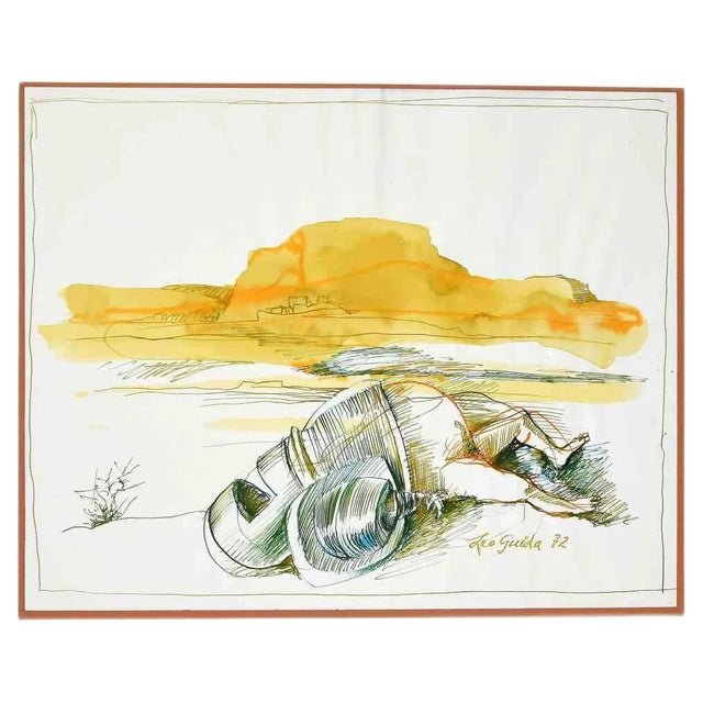 Leo Guida, The Fall of the Knight, Drawing, 1970s For Sale