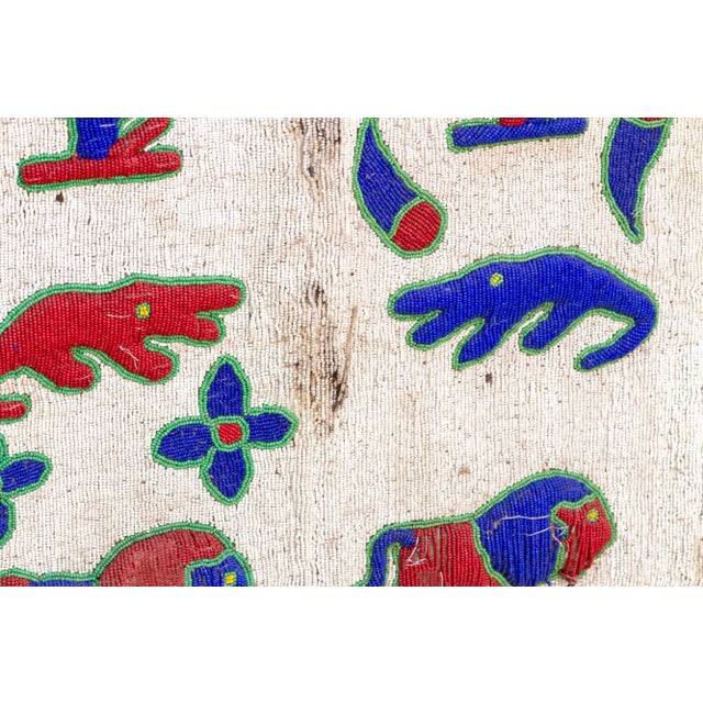 Old Animal Kingdom African Beaded Panel For Sale - Image 9 of 11