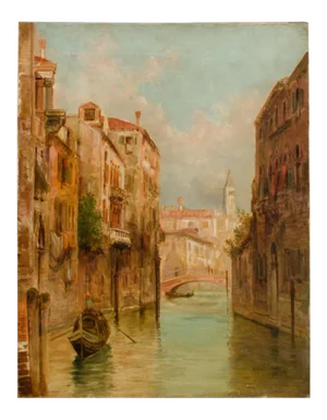 19th Century "Venice in June" Cityscape Oil Painting by Alfred Pollentine