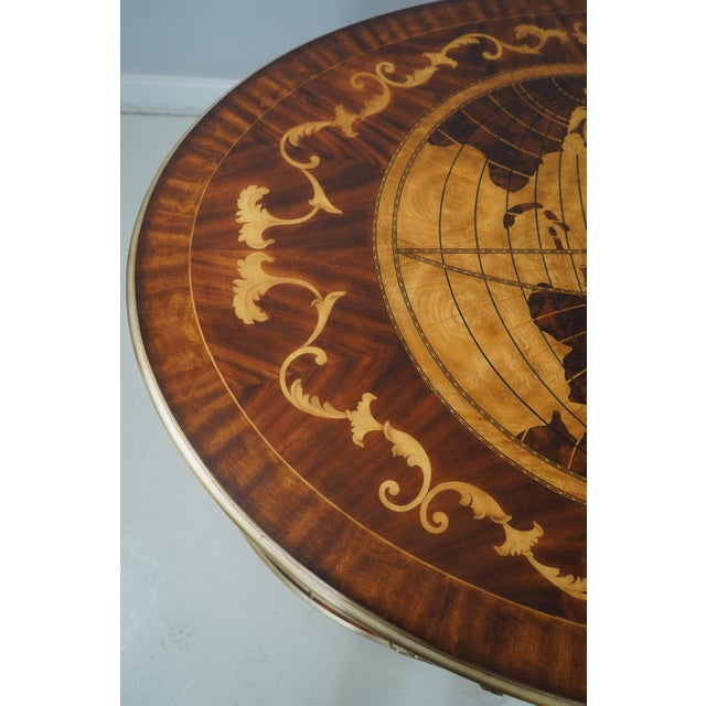 Italian Highly Inlaid World Map Executive Desk For Sale - Image 16 of 18