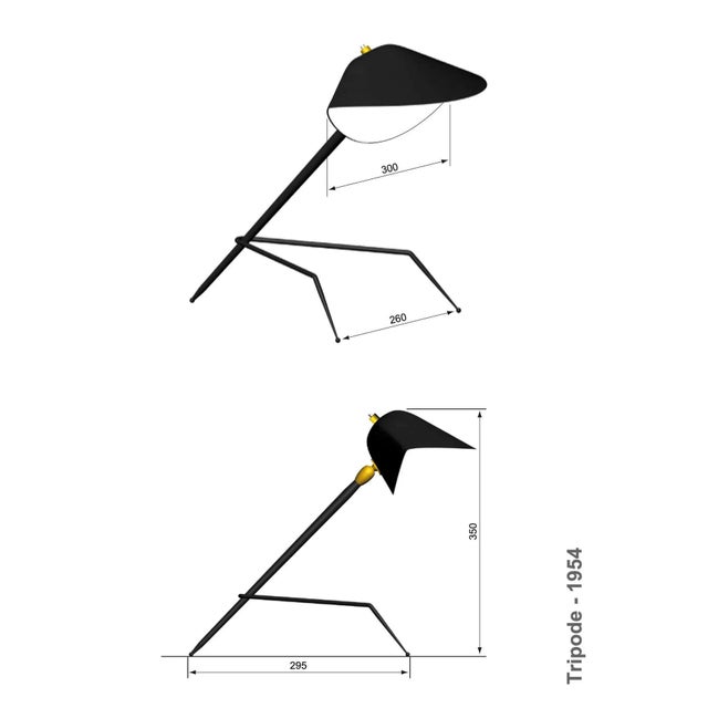 Serge Mouille 'Lampe Tripode' Table Lamp in White For Sale - Image 9 of 12