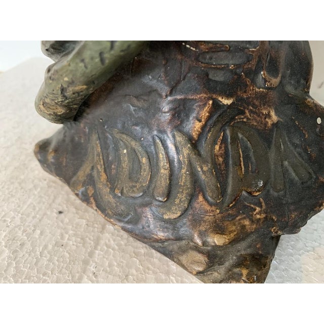 Polychrome Plaster Bust, 1800s For Sale - Image 5 of 11