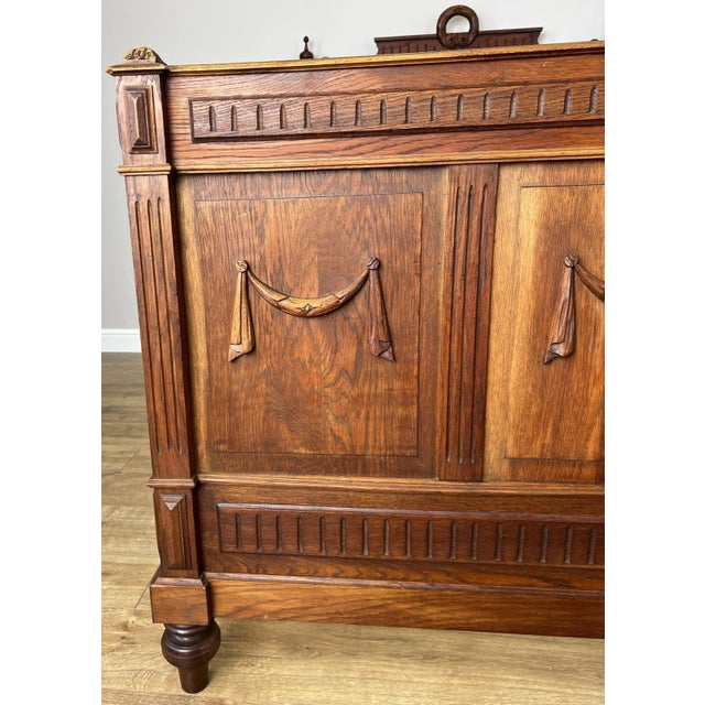 Brown Antique French Style Oak Double Bed Frame For Sale - Image 8 of 18