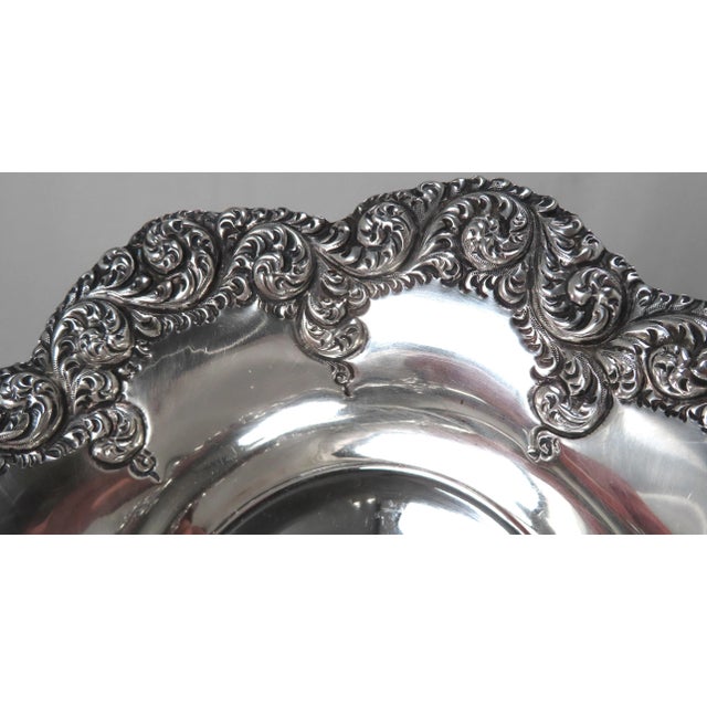 Silver Fancy Hand Made Repousse Antique American Victorian Sterling Silver Wine Coaster For Sale - Image 8 of 13