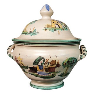 Ceramic Majolica Tureen by A. D'Arienzo for Vietri, 1970s For Sale