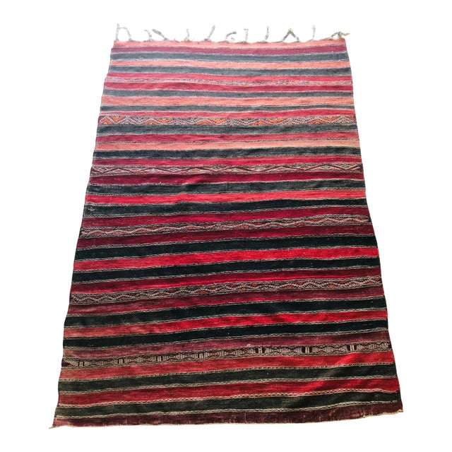 Middleast Stripe Flat-Weave Design Kilim 97x64 For Sale