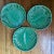 3 vibrant green lilly pad/tropical plates. Fabulous detailing and ribbed stem texture across lilly pads. Use for...