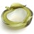 Beautiful vintage Murano hand blown olive green over white and gold flecks Italian art glass apple shaped bowl. Documented...