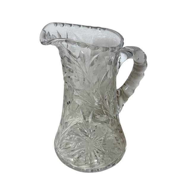 19th Century American Brilliant Cut Glass Water Pitcher For Sale - Image 4 of 8