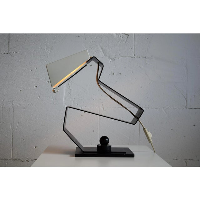 Mid-Century Modern Black and White Table Desk or Nightstand Lamp For Sale - Image 6 of 14