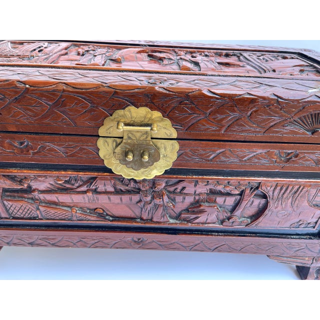 Teduced- Antique Chinese Handcarved Chest Trunk For Sale - Image 4 of 7