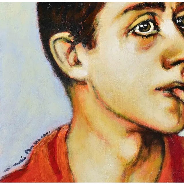 Luis Burgos, Portrait of a Boy, Oil on Canvas, 2001 For Sale - Image 3 of 5