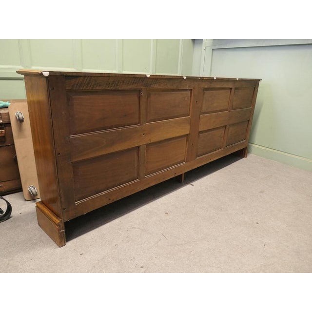 Long Open Front Golden Walnut Bookcase, 1920s For Sale - Image 6 of 8