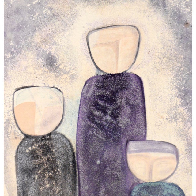 Mid 20th Century The Faceless, Unforgettable Three - Modernist Color Lithograph (5/100) by Simon Avissar For Sale - Image 5 of 5