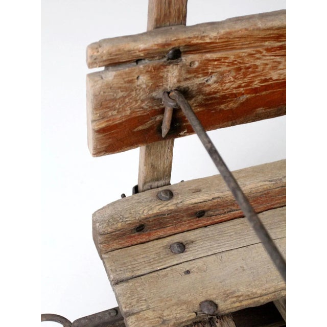 Early 20th Century Antique Primitive Wooden Sled For Sale - Image 5 of 13