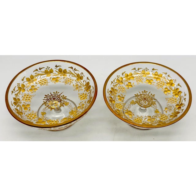 Pair of Belle Époque Gilt Glass Compotes / Dessert Dishes, circa 1890–1910 For Sale - Image 12 of 18