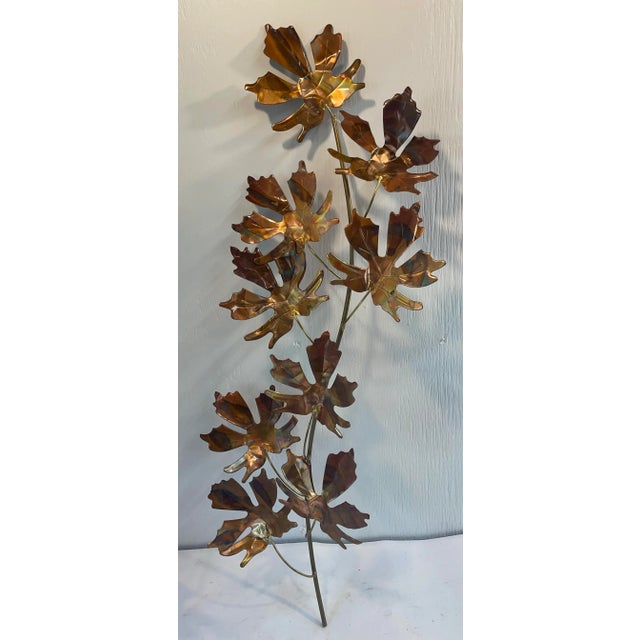 Curtis Jere Vintage Brutalist Jere Style Metal Leaf Wall Art For Sale - Image 4 of 7