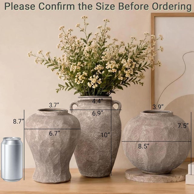 Add timeless rustic charm and artisanal character to your home with this beautifully textured brown ceramic flower vase....