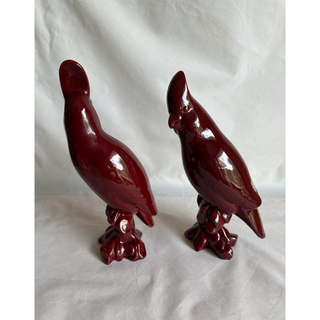 1950s 1950s Italian Pair of Ceramic Cockatoo Figurines by Urbano Zaccagnini For Sale - Image 5 of 12