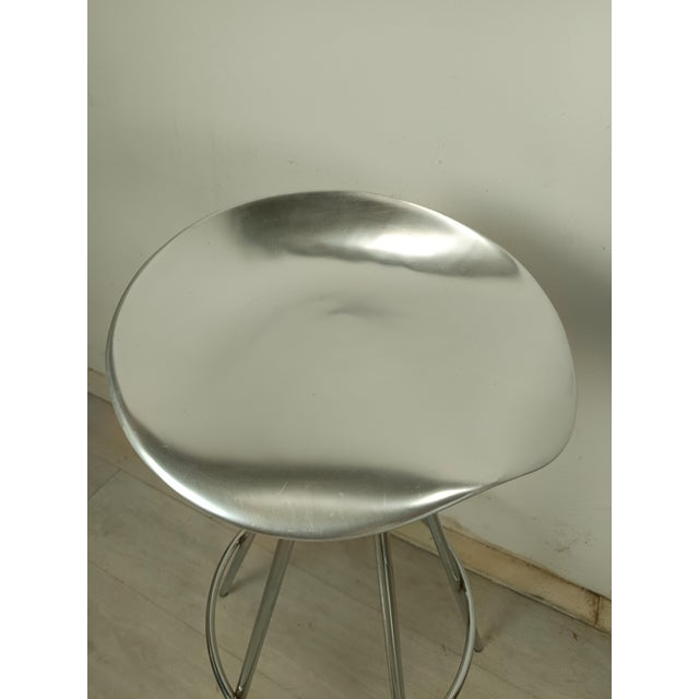 Gray Vintage Chrome Bar Stools by Pepe Cortés, 1980s, Set of 3 For Sale - Image 8 of 18