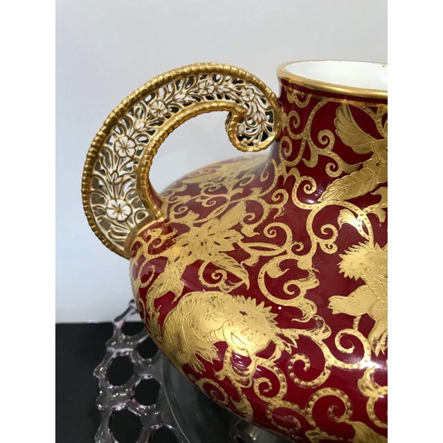 Persian Antique Royal Crown Derby Porcelain Vase For Sale - Image 3 of 10
