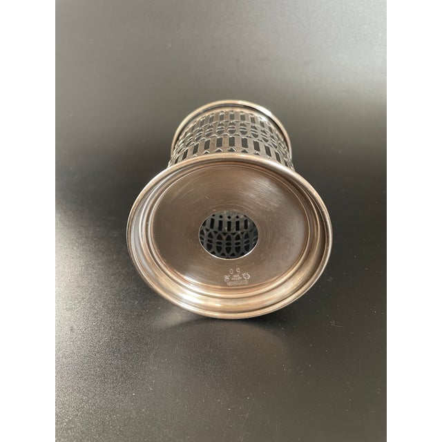 Sheffield Silver Co. Vintage Sheffield Silver Co Pierced Silverplate Jar Holder For Sale - Image 4 of 9