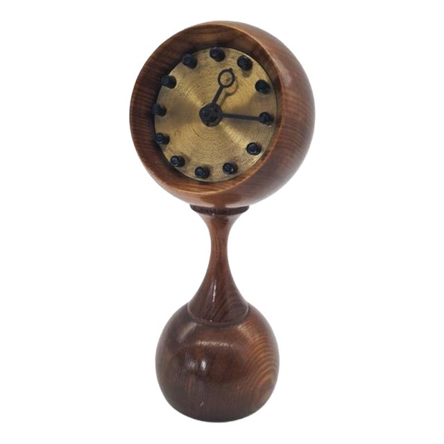 Modern Wooden Table Clock, East Germany, 1960s For Sale