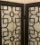 Stylish Modern Fret Work Ebony Finished Wood Room Divider, metal fret work, showroom floor sample