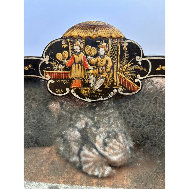 Black 19th Century Chinoiserie Tabletop / Vanity Mirror on Stand For Sale - Image 8 of 14