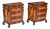 Antique Italian Burr Walnut Serpentine Bedside Chests, 1700s, Set of 2 For Sale