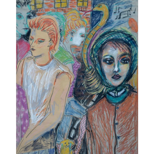 Modern 1980's Figurative -- David Bowie, Iman and Friends by Zoa Ace For Sale - Image 3 of 8