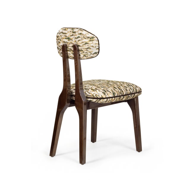 Silhouette Dining Chair in Embroidered Fabric from Insidherland For Sale - Image 4 of 11